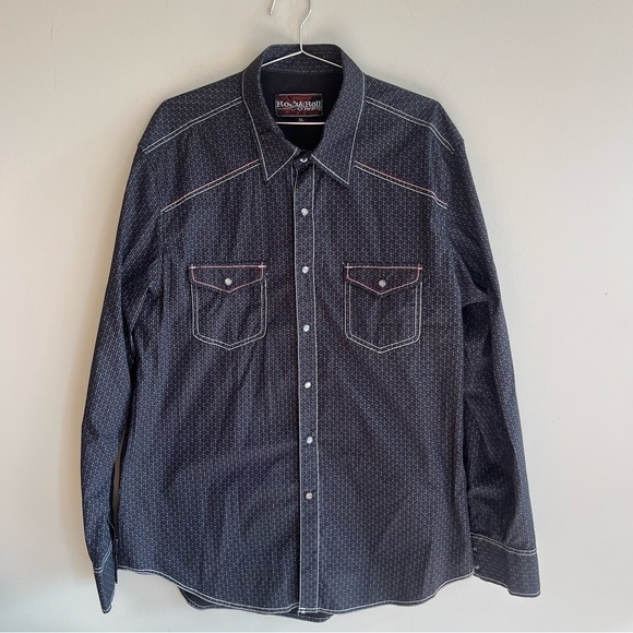 Rock & Roll Cowboy Men's Pearl Snap Long Sleeve Button Down - Picture 1 of 10